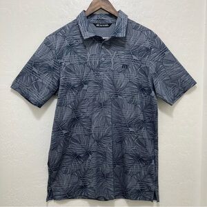 Travis Mathew Dolphin Dive Golf Polo Shirt in Heather Peacoat Sz M